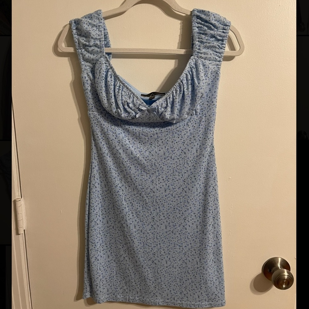 Blue Blush Floral Mini Dress